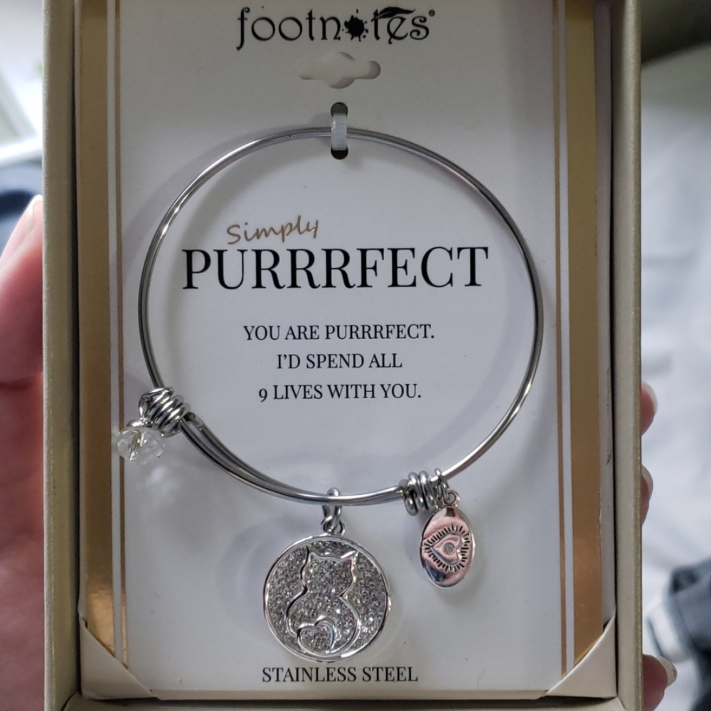 Footnotes cat charm bracelet